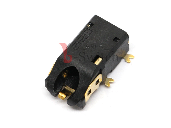 3.5四极6PIN斜口贴片耳机插座