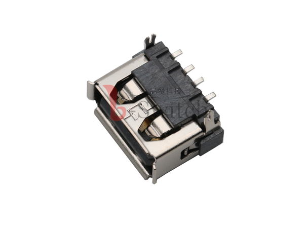 USB AF短体 90度 卧式 塑高6.8 DIP 平口