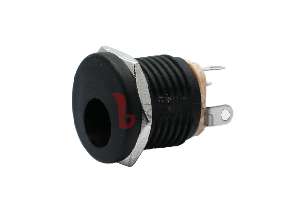 圆形带螺牙DC插座DC-022