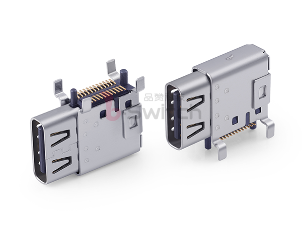 侧立式24pin 双贴Type C母座
