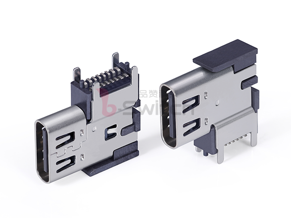 侧立式16pin 全贴Type C母座