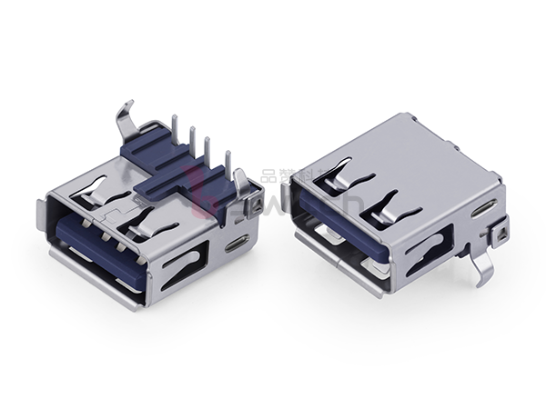 USB2.0 AF母座 弯脚有盖 有卷边