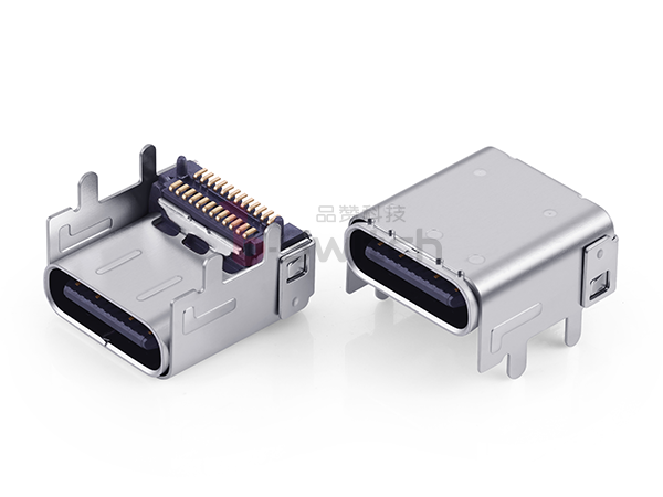 垫高3.4前插后贴24Pin Type C母座