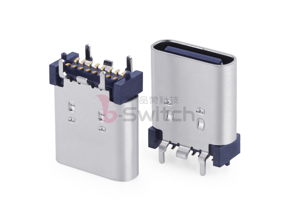 TID认证直立式SMT16pin Type C母座