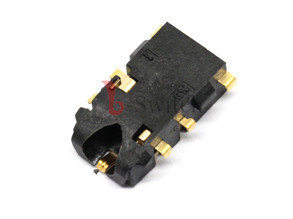 3.5四极6PIN沉板2.6斜口贴片耳机插座