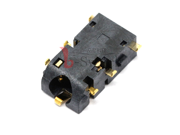 3.5四极5PIN沉板1.55斜口贴片耳机插座