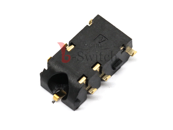 3.5四极6PIN沉板2.1斜口贴片耳机插座